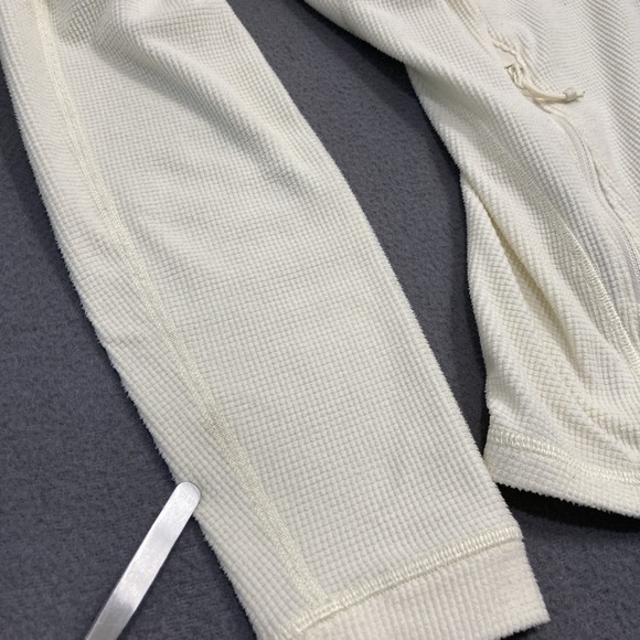 Arcteryx Delta LT Jacket Women Medium Cream Full Zip Polartec Waffle Knit Fleece - Picture 11 of 12